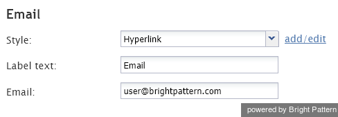 Email form settings
