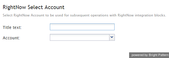 RightNow Select Account settings