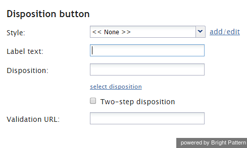 Disposition button settings